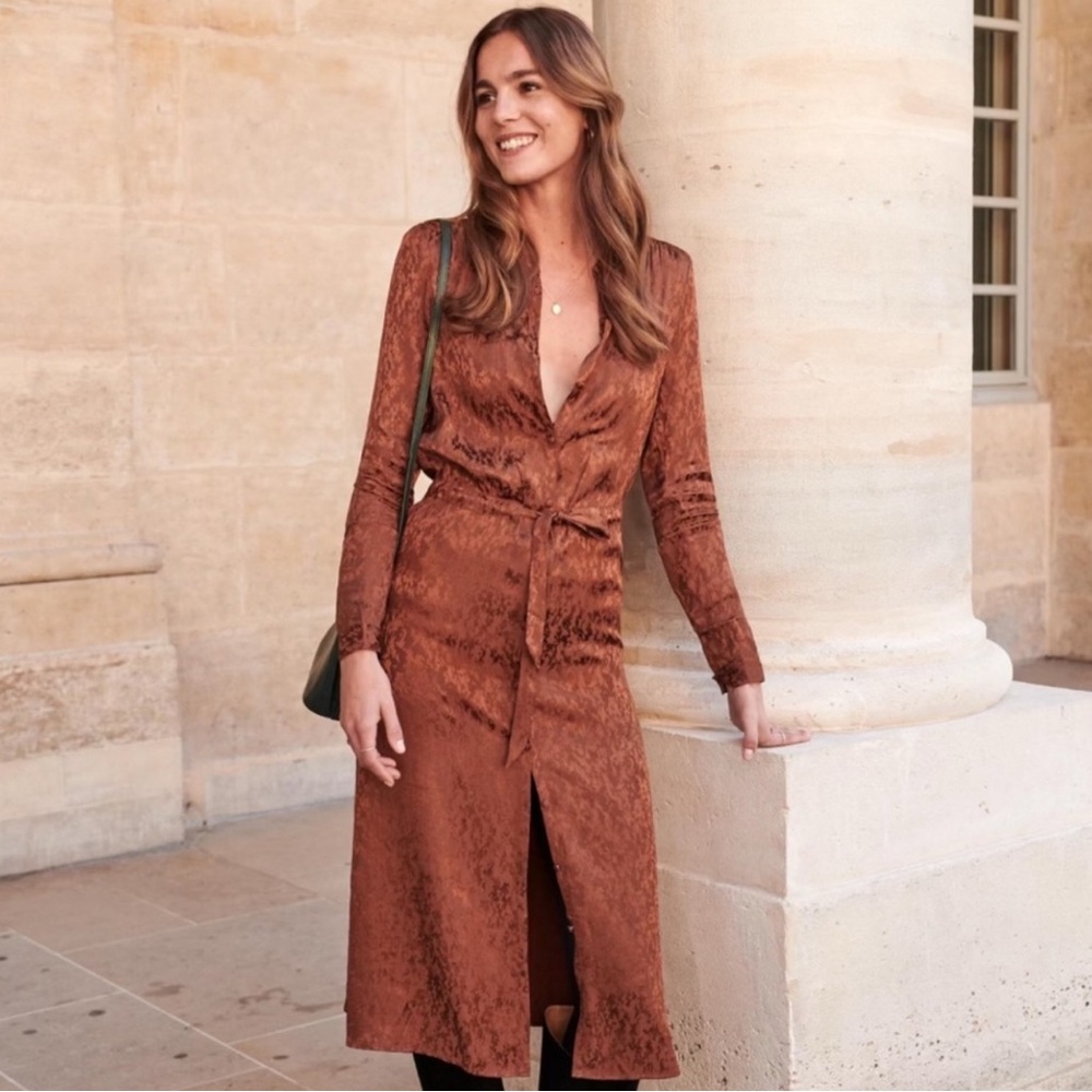 Sezane Clemence dress in size 6, moka NWT